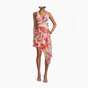 Liv Foster Chiffon Floral High Low Dress